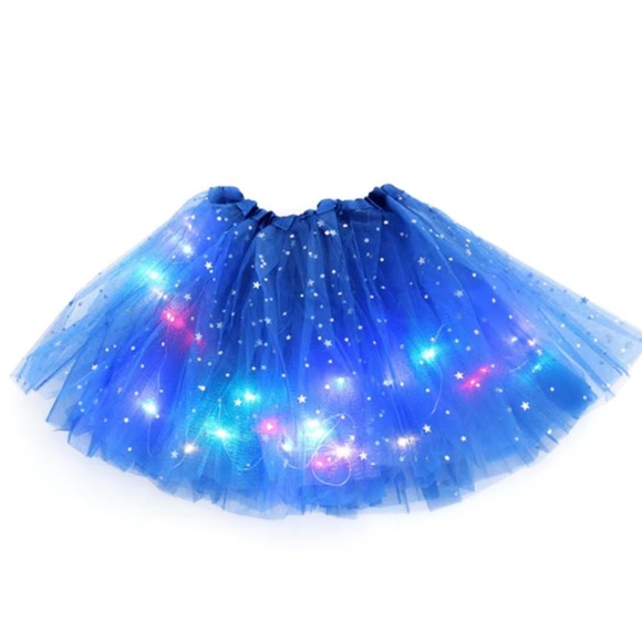LED Light Up Ballerina Tutu Skirt Girls Adults Fairy Lights Stars Moon Sequins - Picture 1 of 16